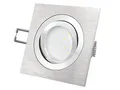 SSC-LUXon LED Einbaustrahler flach (30mm) dimmbar - QF-2 eckig Alu gebürstet schwenkbar mit 4W LED Modul warmweiß für 230V ohne Trafo