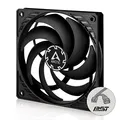 ARCTIC P12 Slim PWM PST - PC Lüfter, 120 mm Gehäuselüfter optimiert für statischen Druck, Case Fan mit PST-Anschluss (PWM Sharing Technology), besonders schmal - Schwarz