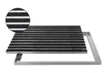 ACO Severin Ahlmann GmbH & Co. KG Fußmatte Eingangsmatte Vario + Rahmen Aluminium, Rips Anthrazit, rechteckig, Höhe: 26 mm, Größe: 600x400 mm, für Innen- und Außenbereich