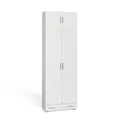 Vicco Aktenschrank Frank, Weiß, 80 x 240 cm mit Schrankaufsatz und Schublade