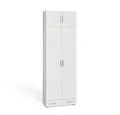 Vicco Aktenschrank Frank, Weiß, 80 x 240 cm mit Schrankaufsatz und Schublade