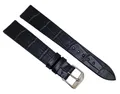 Uhrenarmband Uhrband Kroko Prägung 17/14mm schwarz 14mm Schließe sehr flach / 19
