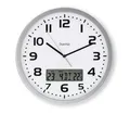 Hama Funkwanduhr DCF-Funkuhr "Moorea", Ø 30 cm, Silber (Datums- und Temperaturanzeige)