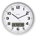 Hama 00185878 Funk Wanduhr 30 cm x 300 mm x 300 mm x 35 mm Silber