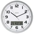 HAMA DCF-Funkwanduhr "Moorea", Ø 30cm, mit Datum- und Temeraturanzeige, silber 00185878