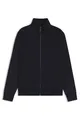 BOSS Herren H-Shepherd 100 Piqué-Sweatshirt aus merzerisierter Stretch-Baumwolle mit Reißverschluss Dunkelblau L