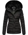 Navahoo Damen warme Winter Steppjacke mit abnehmbarer Kunstfell-Kapuze Milianaa Black Gr. S