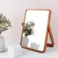 Kleine Holz Make-up Spiegel mit Verstellbarem Stativ
