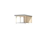 KARIBU Carport-Rückwand, BxH: 288 x 210 cm, braun, passend für: Einzelcarport