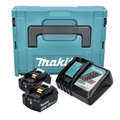 Makita Power Source Kit 18 V ( 197952-5 ) mit 2x BL 1830 B + DC 18 RC + Makpac