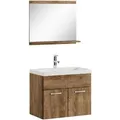 Badezimmer Badmöbel-set Montreal 02 60cm Waschbecken Braun Eiche