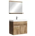 Badplaats Badmöbel Komplettset Montreal 02 60 x 35 cm Braun Eiche - Badezimmermö