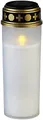 PEARL Solar Grablicht: XXL-Solar-LED-Grabkerze mit Dauerlicht und Akku, 21 cm, weiß (LED Grablicht wasserdicht, Beleuchtung, Kerze)