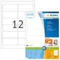 HERMA Premium Permanent selbstklebende matte laminierte Papieretiketten weiß 97 x 42.3 mm 2400 Etiketten 200 Bogen x 12 (4623)