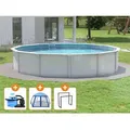 Steinbach Aktionangebot Stahlwand Swimming Pool Set "Nuovo de Luxe",weiß / blau,Ø 360 x 120 cm