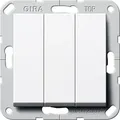 Gira 283203 Wippschalter 3-fach mit Wippen, Aus-Wechselschalter, System 55, reinweiß glänzend