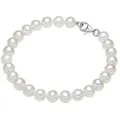 Valero Pearls Perlenarmband silber, mit Süßwasser-Zuchtperle weiß 17 cm