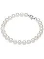 Valero Pearls Damen Perlenarmband Hochwertige Süßwasser-Zuchtperlen 7-8 mm Rund weiß 925 Sterling Silber - Damenarmband mit echten Perlen geknotet