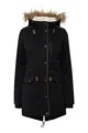 OXMO Anna Damen Winterparka Parka Mantel mit Fellkapuze und Teddy-Futter, Größe:XL, Farbe:BLACK (799000)