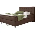 Boxspringbett - braun - mit Topper - H3 - 140x200 cm