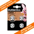 40 x CR2032 Duracell Lithium Knopfzelle DL2032 265mAh 3V Batterie 10 x 4er VPE