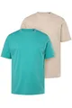 JP 1880 Herren große Größen Übergrößen Menswear L-8XL T-Shirts, Basic, 2er-Pack, Rundhals, bis 8XL türkis 7XL 702637738-7XL