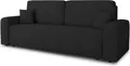 Schlafsofa Spark – Sofa mit Schlaffunktion und Bettkasten, Bonellfederkern, Cordbezug, große Schlaffläche, modernes Polstersofa & Bettsofa (Schwarz (Poso 135))