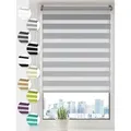 Doppelrollo Klemmfix ohne Bohren Rollos für Fenster und Tür Seitenzugrollo, Sonello, blickdicht, ohne Bohren, freihängend, Klemmfix, 100cm x 130cm Grau Duo Rollo, Lichtschutz, Jalousie mit Klemmträger grau 100 cm x 130 cm