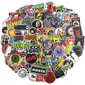 Band Aufkleber, 100 Stück Rock'n'Roll Musik Aufkleber, Vinyl wasserdicht Graffiti Decals für Laptop Gitarre Klavier Helm Skateboard Gepäck, Erwachsene und Jugendliche