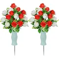 Grabstein Blume für Gräber künstliche Friedhof Blume Rose Bouquet Friedhof Me...