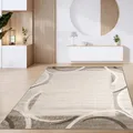 Paco Home Teppich Wohnzimmer Kurzflor Vintage Geometrische Moderne Muster Braun Beige, Grösse:80x150 cm, Farbe:Braun 6