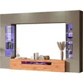 INOSIGN Wohnwand New Egypt, (4-St., Breite 290cm), bestehend aus 2 Stauraumvitrinen, 1 Lowboard, 1 Hängeschrank braun