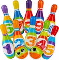 all Kids United XXL Bowling Set für Kinder - Weiches Schaumstoff Kegelspiel, In- & Outdoor Kinderspielzeug ab 3 Jahre, Motorik & Lernspiel