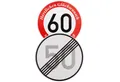 BauSupermarkt24 Verkehrsschild Verkehrszeichen Ende 50 km/h und Beginn 60 km/h mit Geburtstagstext !