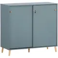 Mid.you Aktenschrank, Blau, Holzwerkstoff, 2 Fächer, 100.1x92.6x41 cm, Beimöbel erhältlich, in verschiedenen Holzdekoren abschließbar, Größen erhältlich, Arbeitszimmer, Aktenschränke