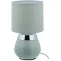Nachttischlampe Touch, E14-fassung, Indirektes Licht, Ovale Tischlampe Mit Lampenschirm. Hxd: 32 X 18 Cm, Grün - Relaxdays
