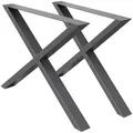 ECD-Germany Tischbeine, Dunkelgrau, Metall, 60x72x8 cm, Esszimmer, Tische, Esstische, Tischsysteme, Tischgestell