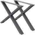 Ecd Germany - 2x Tischbeine X-design X-form, 60 X 72 Cm, Anthrazit, Pulverbeschichtete Stahl, Industriedesign, Metall Tischkufen Tischuntergestell Tischgestell Möbelfüße, Für Esstisch Schreibtisch