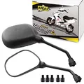 Area1 Motorroller/Motorrad Spiegel Paar E-geprüft, universal mit M8 + M10 Adapter, kompatibel mit Piaggio Vespa Gilera Sym Kymco Peugeot Malaguti REX ATU Explorer Keeway Rieju Baotian Qinqgi Niu Zero
