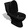 vidaXL Toilette mit Spülkasten Schwarz