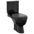 vidaXL Design Stand WC Bodenstehend mit Spülkasten Keramik Schwarz Toilette