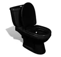 vidaXL Tiefspül-WC, Toilette mit Spülkasten Schwarz