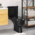 vidaXL Toilette mit Spülkasten Schwarz NEU