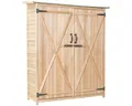 COSTWAY Geräteschrank mit Satteldach, aus Holz, wetterfest, 140x50x162cm