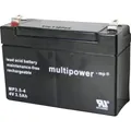 multipower MP3,5-4 146844 Bleiakku 4 V 3.5 Ah Blei-Vlies (AGM) (B x H x T) 90 x 65 x 34 mm Flachstecker 4.8 mm Wartungsfrei, Geringe Selbstentladung
