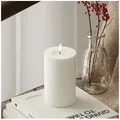 Deluxe Homeart LED-Kerze Echtwachs Durchmesser 7,5 cm, Flackereffekt weiß Ø 7,5 cm x 12,5 cm