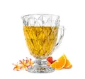 Wasserkrug mit Henkel 1L Relief Glaskrug Glaskaraffe Karaffe Krug Saftkrug