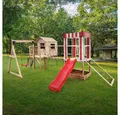 HOME DELUXE Spielturm Spielpark aus Holz WUNDERLAND - Farbauswahl, inkl. Spielhaus, Rutsche, Kletternetz & optional mit Schaukel