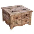 invicta INTERIOR Massiver Couchtisch Iron Craft 60cm Sheesham Stone Finish Industrial Design Wohnzimmertisch Tisch