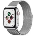 Apple Watch Series 5 44 mm Edelstahlgehäuse silber am Milanaise Armband silber [Wi-Fi + Cellular]
